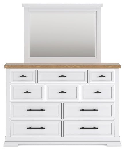 Ashbryn King Panel Storage Bed with Mirrored Dresser - Image 2
