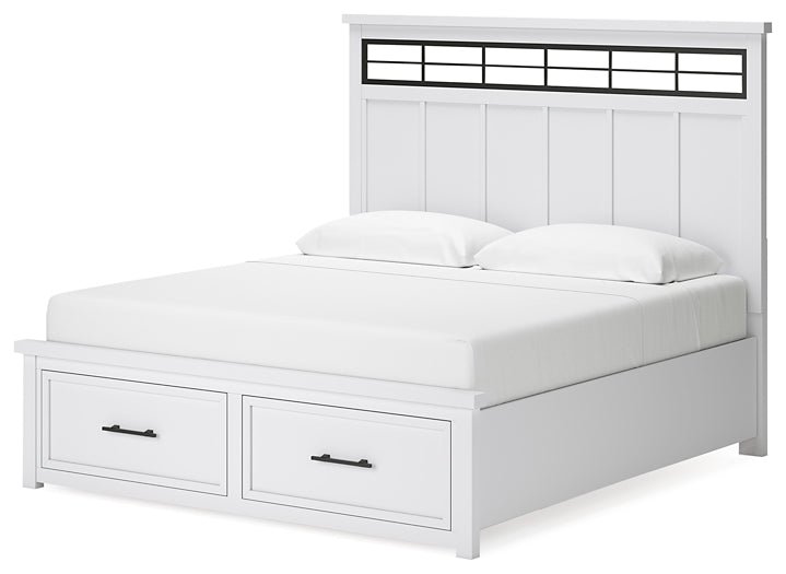 Ashbryn King Panel Storage Bed with Mirrored Dresser - Image 10