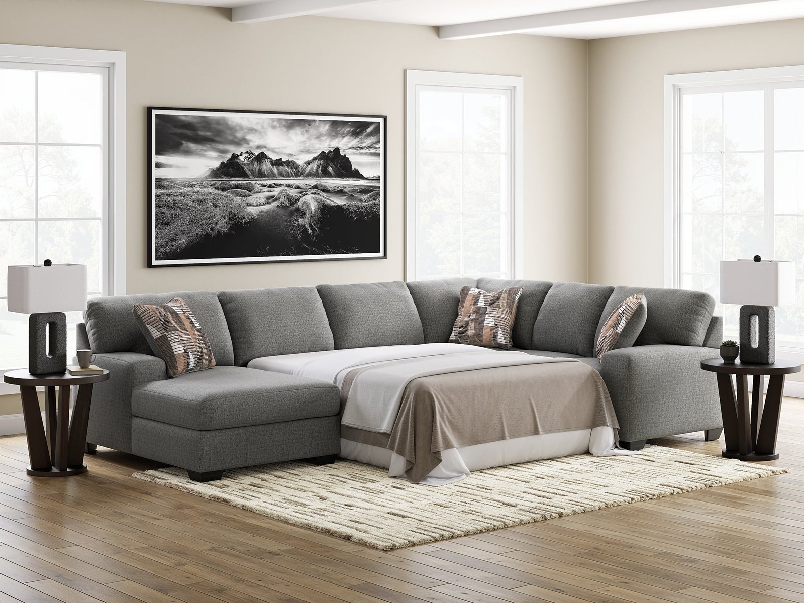 Newellen 3-Piece Sleeper Sectional with Chaise - Image 7