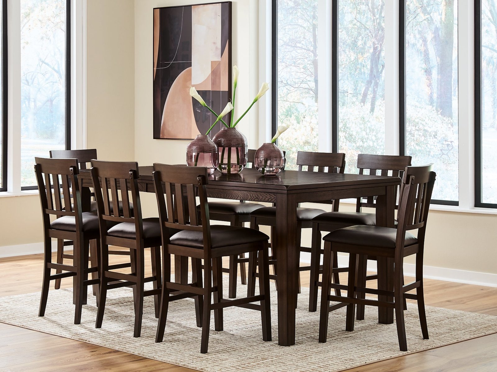 Haddigan Counter Height Dining Table and 8 Barstools - Image 2