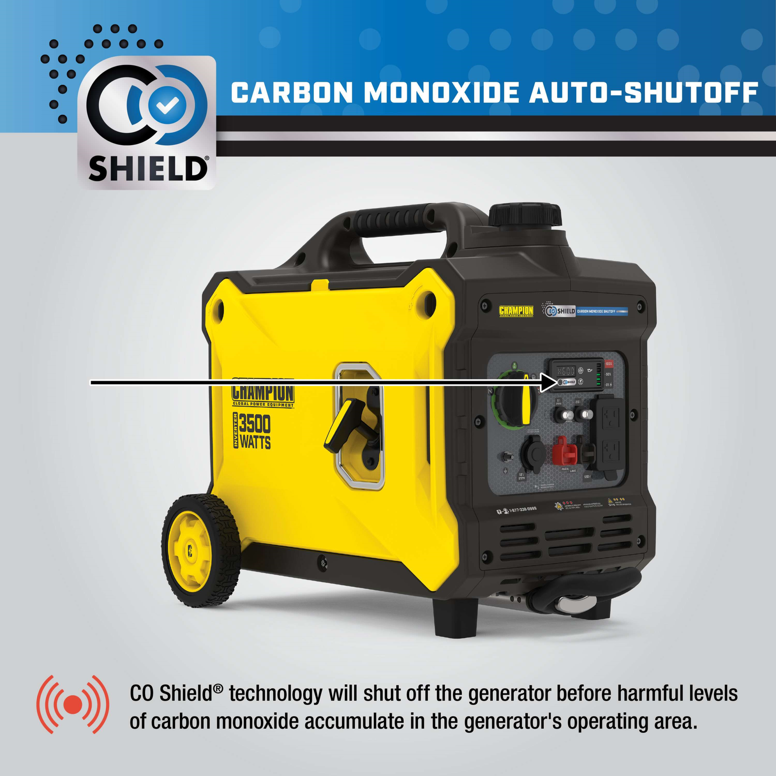 Champion 100571 2300W/3500W Generator Gas Inverter Low THD CO Shield New - Image 4