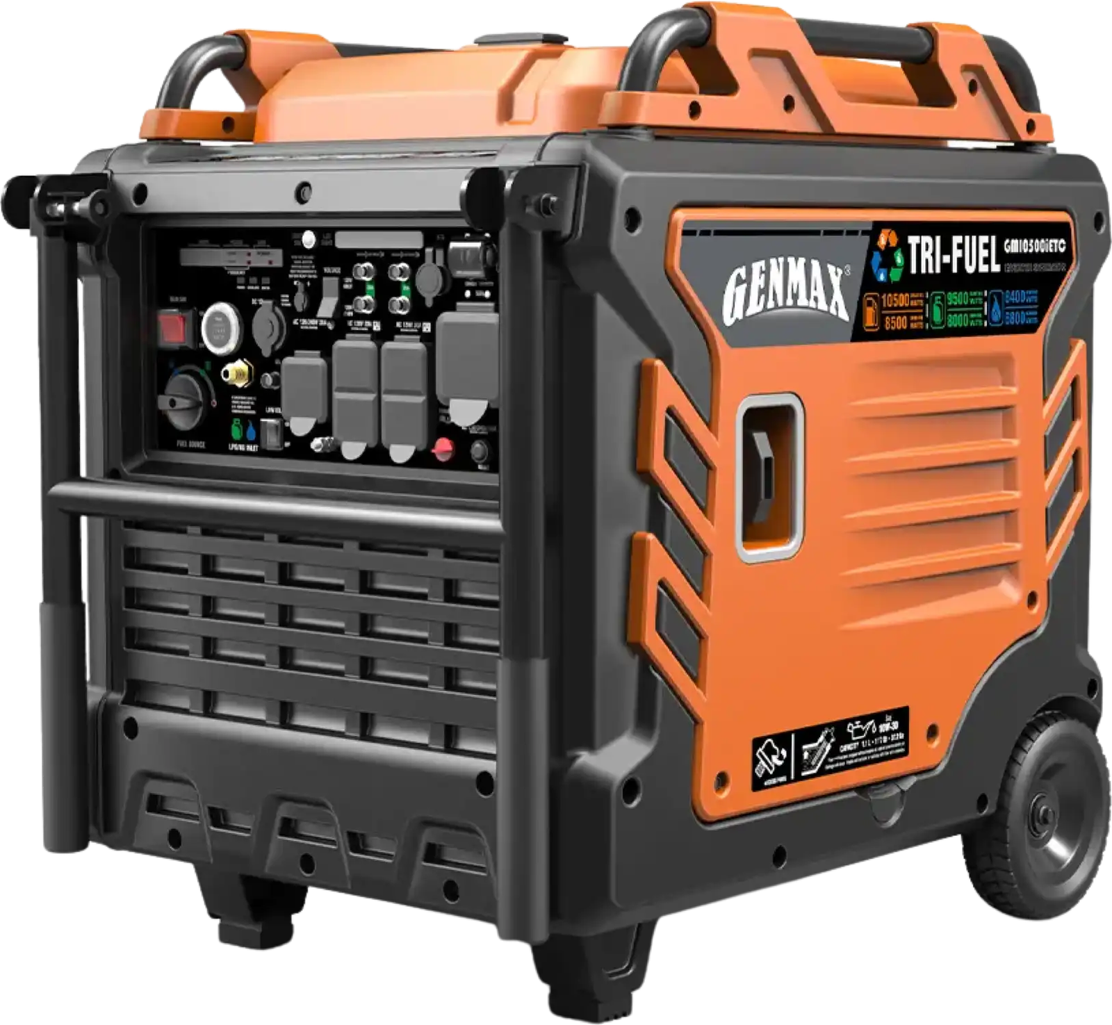 GENMAX GM10500iETC Tri-Fuel Inverter Generator 8500W/10500W 50 Amp Remote Start (Open Box)
