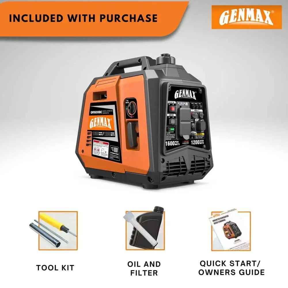 GENMAX GM1600iBC 1200W/1600W Inverter Generator Gas Powered with CO Sensor New - Image 6