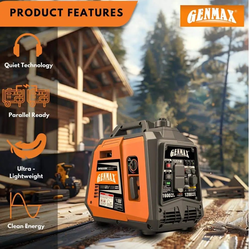 GENMAX GM1600iBC 1200W/1600W Inverter Generator Gas Powered with CO Sensor New - Image 4