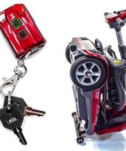 Alternative view of EV Rider Transport AF+ Automatic Folding Scooter Burgundy Red Open Box