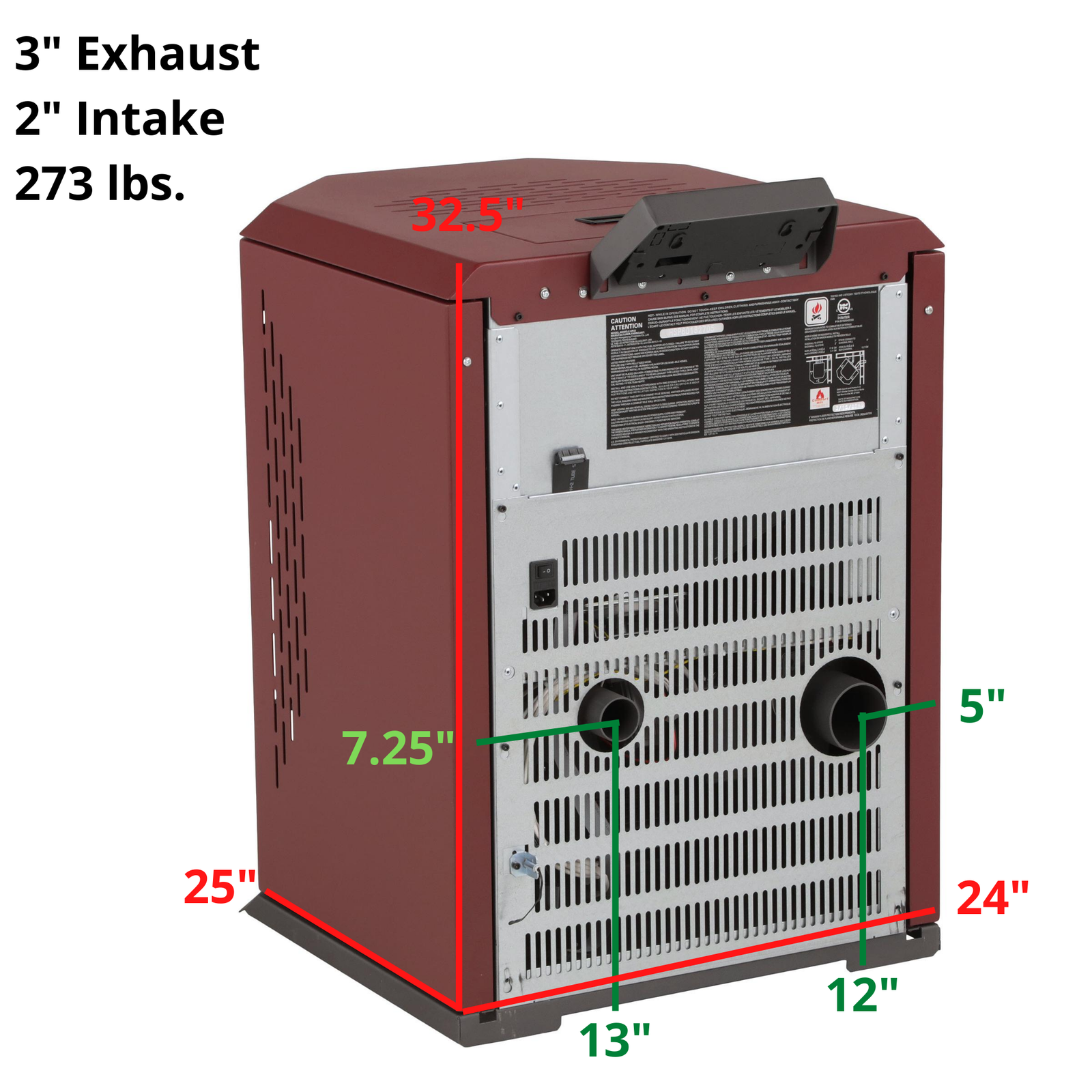 ComfortBilt HP22 2,800 sq. ft. EPA Certified Pellet Stove with Auto Ignition 55 lb Hopper Burgundy New - Image 2
