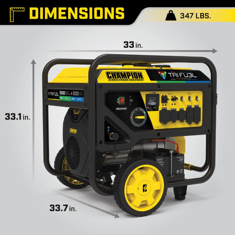 Champion 201161 12000W/15000W Generator Tri-Fuel Electric Start CO Shield Gas Propane Natural Gas New - Image 5