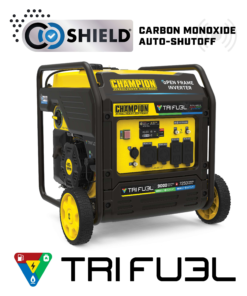 Alternative view of Champion 201176 7250W/9000W Generator Tri-Fuel Gas Propane Natural Gas 50A Inverter Open Frame CO Shield Electric Start New