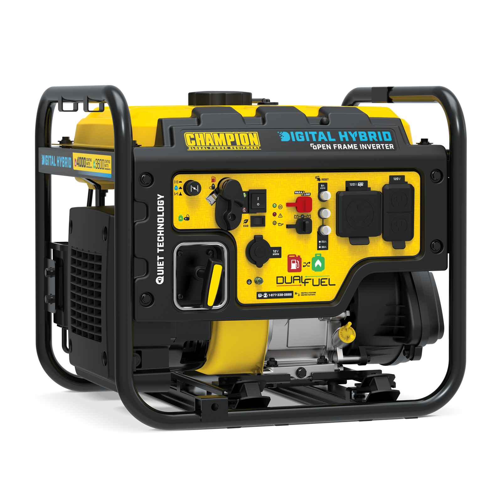 Champion 100574 3500W/4000W Open Frame Dual Fuel Inverter Generator New