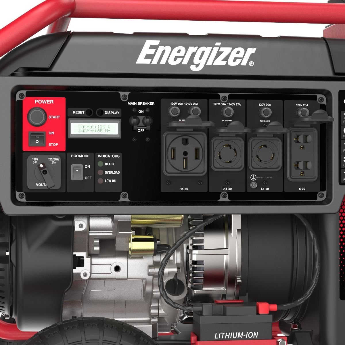 Energizer eZV7500 6500W/7500W EFI 50 Amp Electronic Fuel Injection Electric Start Inverter Generator Manufacturer RFB - Image 2