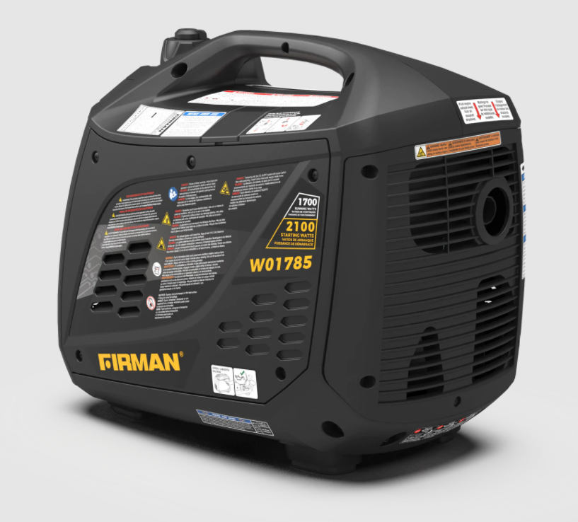 Firman W01785 1700W/2100W Gas Recoil Start Parallel Ready Inverter Generator With CO Alert New - Image 2
