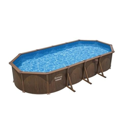 Bestway Hydrium 24' x 12' x 52" Oval Above Ground Swimming Pool Set Brown - Image 5