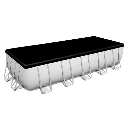 Bestway Rectangular Metal Frame Above Ground Swimming Pool Set Gray - Image 7