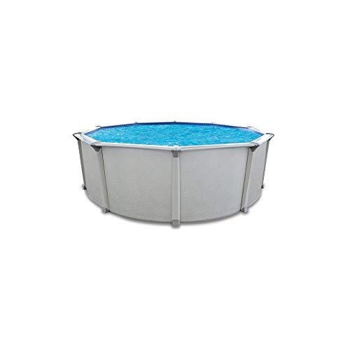 Aquarian Fuzion 24 Ft x 52 in Round Above Ground Swimming Pool Backyard Framed Pool Kit Gray - Image 2