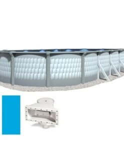 Alternative view of Lake Effect Pools Testudo Oval Above Ground Swimming Pool 52" Height Bundle with Solid Blue Pattern Liner