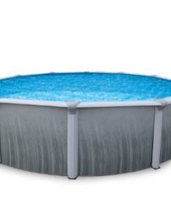 Alternative view of Blue Wave NB2610 Martinique Round Steel Wall Above Ground Pool w/ 7-in Top Blue Gray