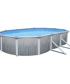 Blue Wave NB2622 Martinique 12' x 24' Oval 52" Steel Pool in Blue Gray