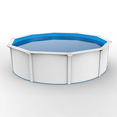 Lake Effect Pools Sanctuary Above-Ground Swimming Pool 24' Round 52" Bundle Blue Liner & Skimmer