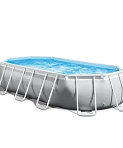 Alternative view of Intex Oval Above Ground Swimming Pool Set Gray Blue