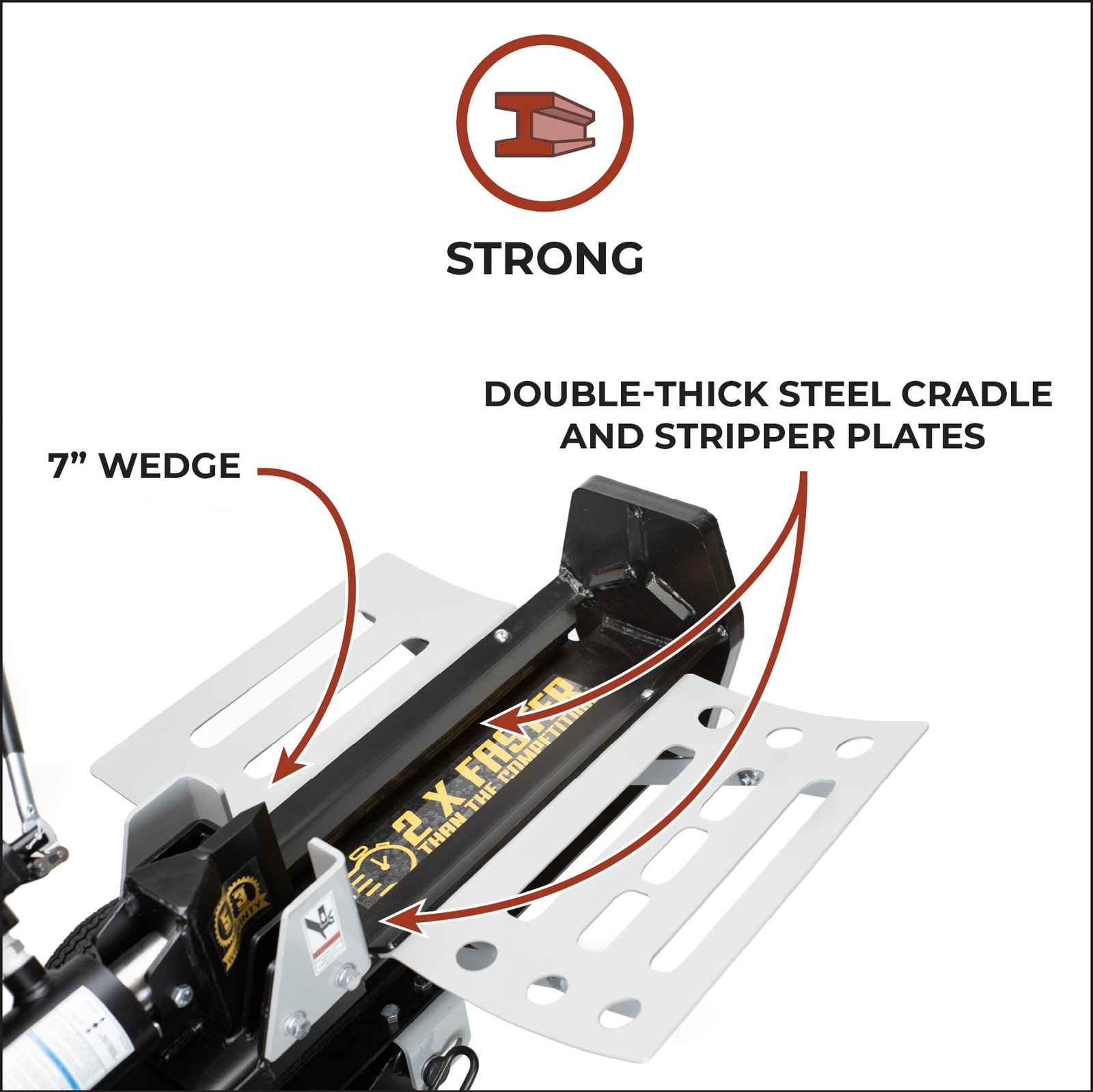 Hyper Split 33-209 Log Splitter 25 Ton Vertical/Horizontal 6.5 HP Briggs & Stratton XR950 Engine New - Image 3