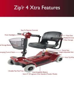 Alternative view of Zip'r 4 XTRA Traveler Long Range Mobility Scooter Red New