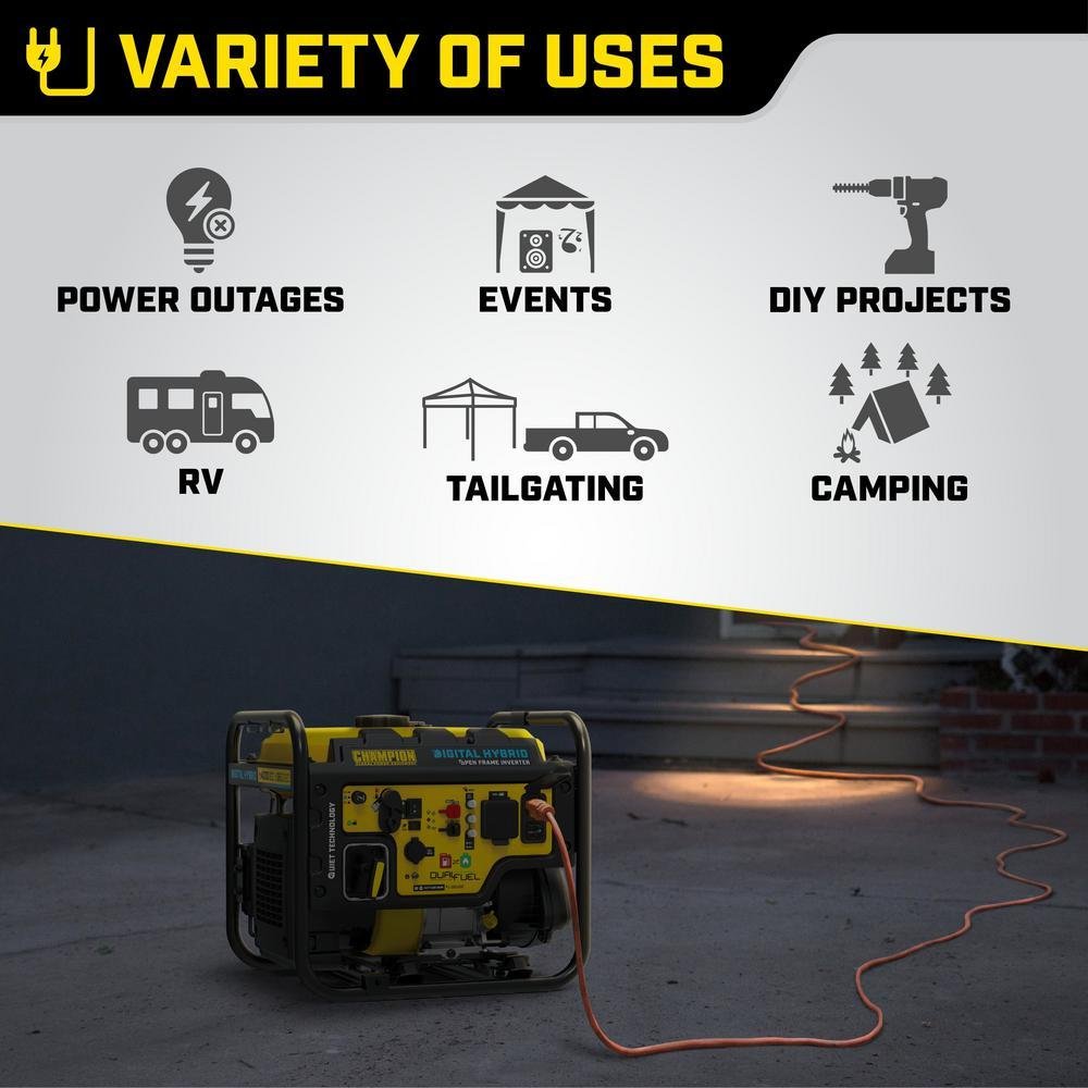 Champion 100574 3500W/4000W Open Frame Dual Fuel Inverter Generator New - Image 3
