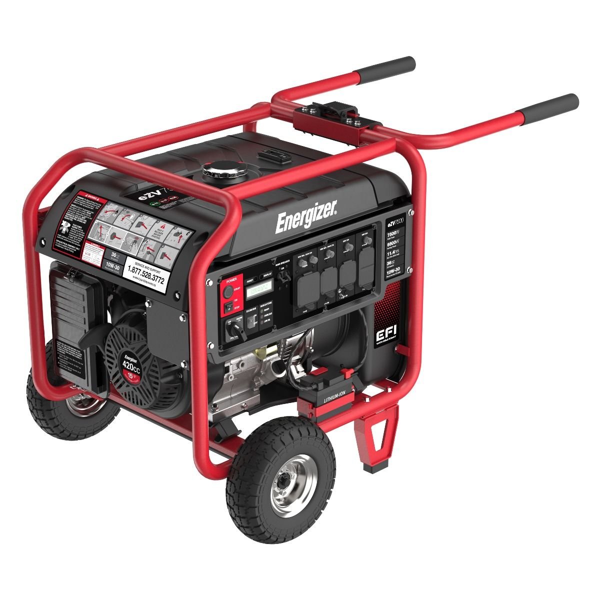 Energizer eZV7500 6500W/7500W EFI 50 Amp Electronic Fuel Injection Electric Start Inverter Generator Manufacturer RFB - Image 3