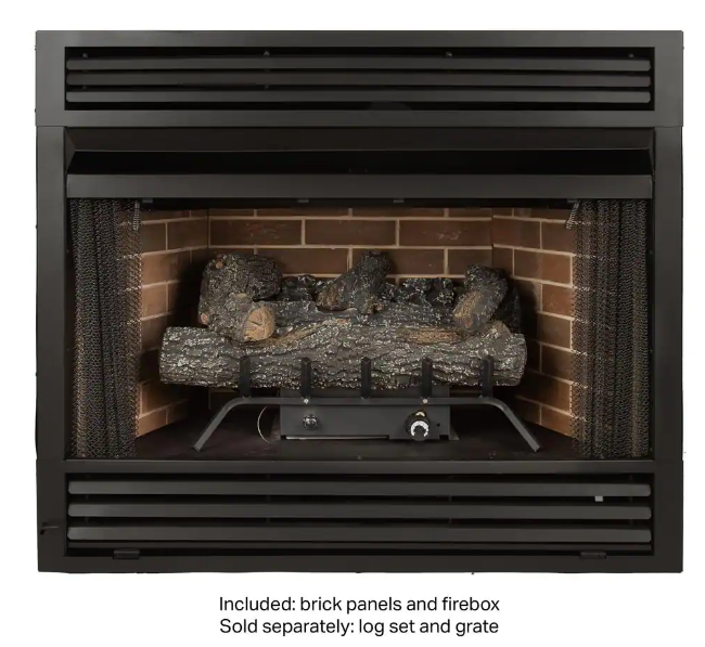 Pleasant Hearth Universal Circulating Zero Clearance 32 in. Ventless Dual Fuel Fireplace Insert New - Image 3