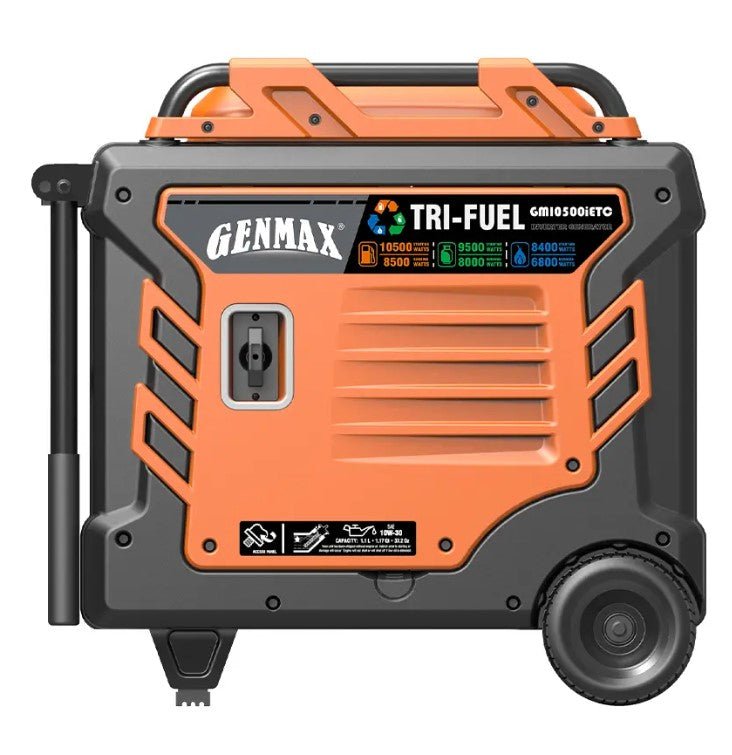 GENMAX GM10500iETC Tri-Fuel Inverter Generator 8500W/10500W 50 Amp Remote Start Scratch and Dent - Image 4