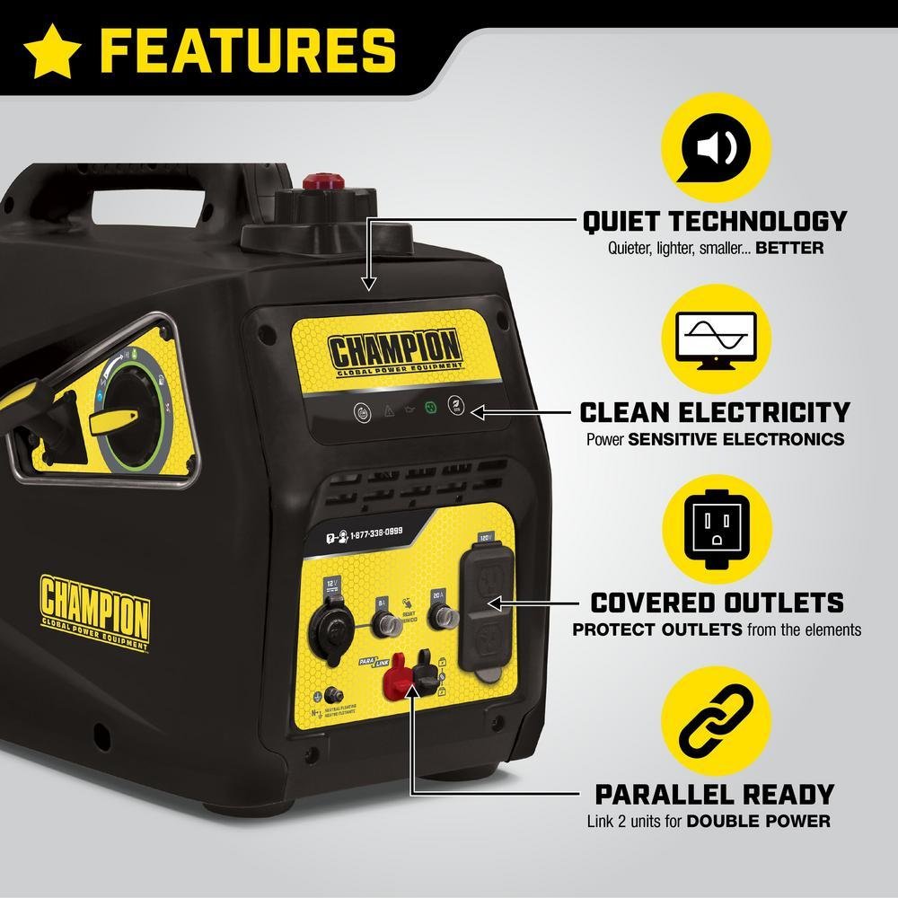 Champion 100565 1600W/2000W Portable Inverter Generator Manufacturer RFB - Image 3