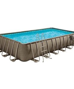 Funsicle Oasis Designer Rectangular Frame Pool Set Brown Basket