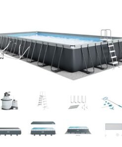 Intex Ultra XTR Rectangular Swimming Pool Set Dark Grey