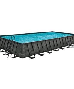 Funsicle Oasis Designer Above Ground Swimming Pool Set Dark Herringbone Gray