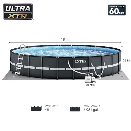 Intex Ultra XTR Deluxe Above Ground Swimming Pool Set with Filter Pump Gray 18' x 52' - Image 3