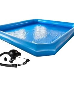 HQHAOTWU Inflatable Family Swimming Pool 8x8x0.65m with Blower Blue