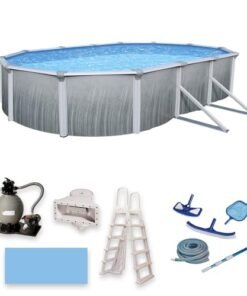 Blue Wave Martinique 12x24 Oval 52" Swimming Pool Metallic