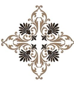 Alternative view of Custom Mosaics, Inc. Baroque Corner Scroll Porcelain Pool Mosaic 60"x45" Black
