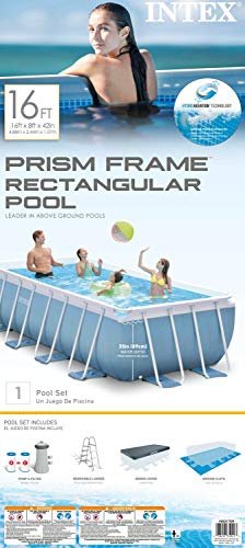 Intex Rectangular Prism Frame Pool Set 16ft x 8ft x 42in Multicolor - Image 7
