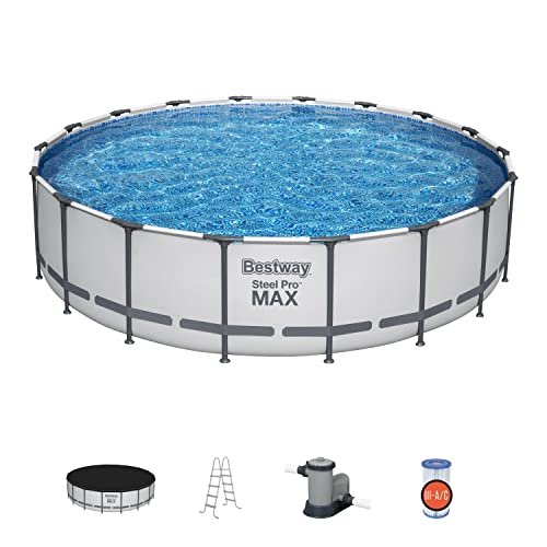 Bestway Steel Pro MAX 18' x 48" Round Metal Frame Above Ground Pool Set with Filter Pump, Ladder, and Cover - Image 4