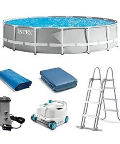 Intex Prism Frame Above Ground Pool Set with Accessories Blue