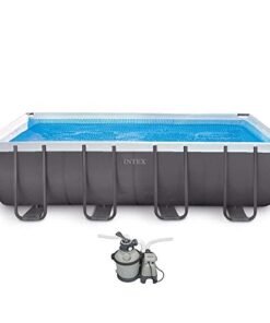 Intex Ultra Frame Rectangular Pool Set with Sand Filter Pump Gray