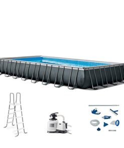 Intex Ultra XTR Frame Rectangular Swimming Pool Set Blue, Gray