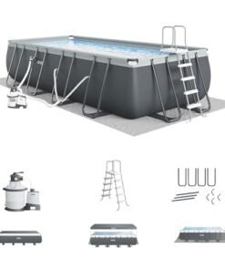 Intex Ultra XTR Deluxe Rectangular Above Ground Pool Set Gray