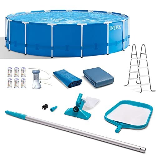 Intex Metal Frame Swimming Pool Set Blue