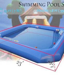 Alternative view of INTSUPERMAI Inflatable Swimming Pool 23x23x1.8ft for Water Entertainment Blue