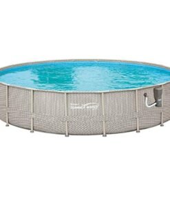 Summer Waves 20ft x 48in Above Ground Swimming Pool Set with Ladder & Cover Gray