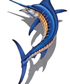 Custom Mosaics, Inc. Marlin Porcelain Swimming Pool Mosaic 71" x 42" with Shadow