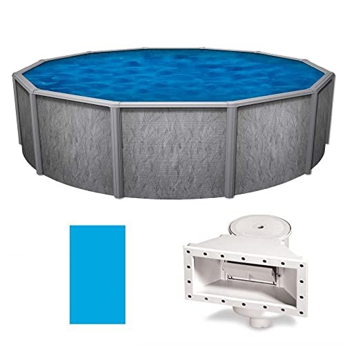 Generic Above Ground Swimming Pool 24-Foot Round Southport GLX 52-Inch Wall Height Blue Grey - Image 3