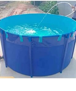 WANLIAN Pool Above Ground Canvas Fish Pond Circular Thickening Blue