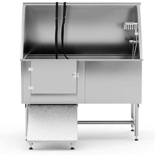 Wanttii Professional Stainless Steel Dog Bathing Station Silver - Image 2
